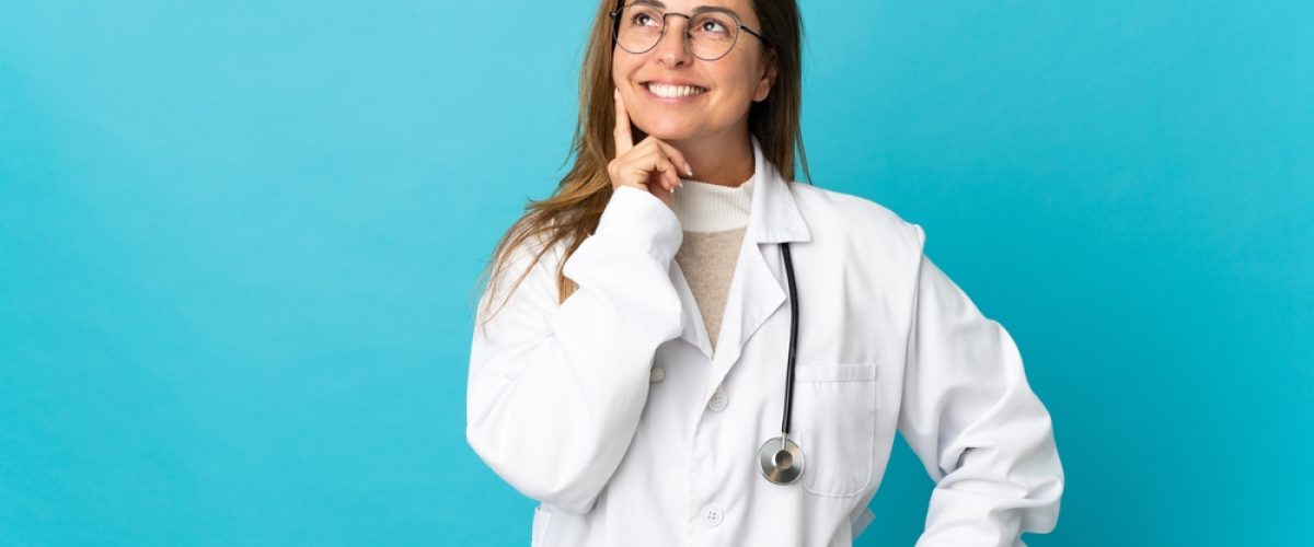 Doctor wondering and smiling